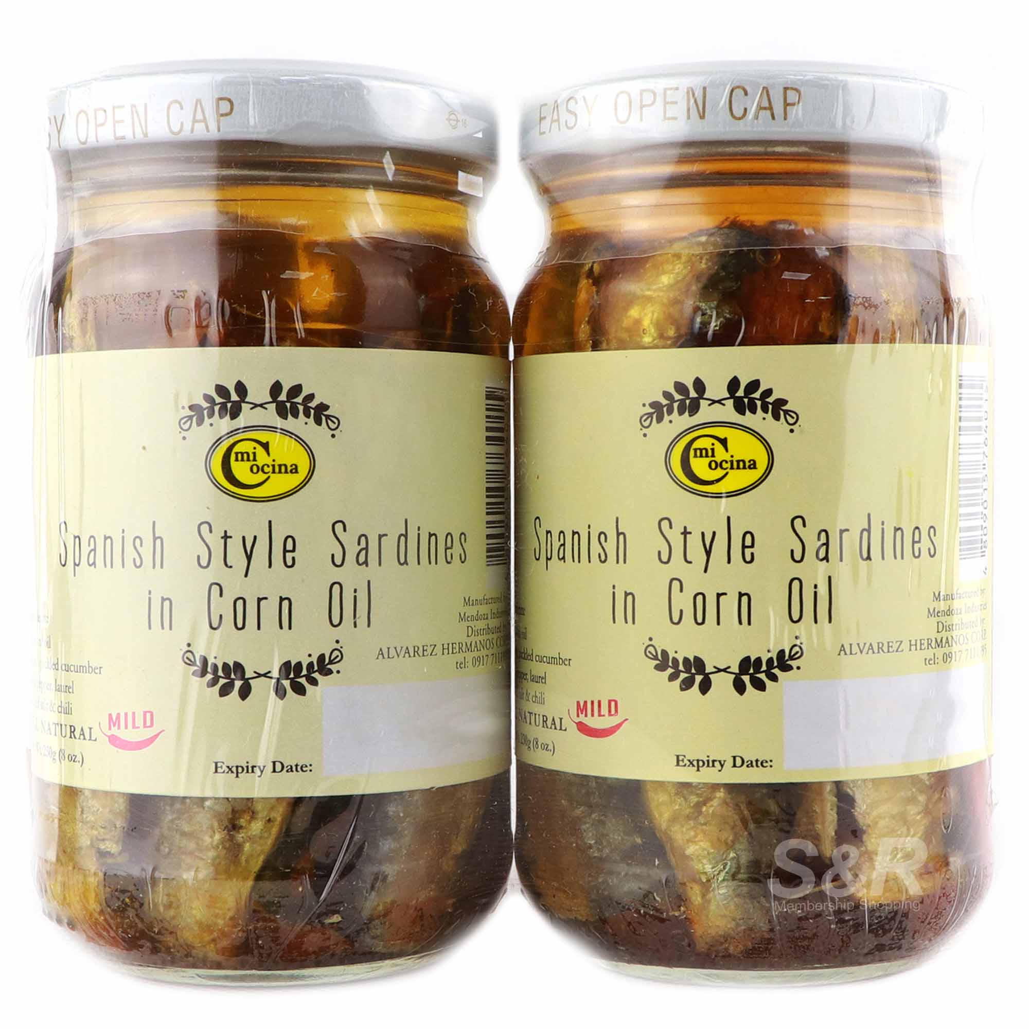 Mi Cocina Spanish Style Sardines in Corn Oil Mild Spicy 2 jars